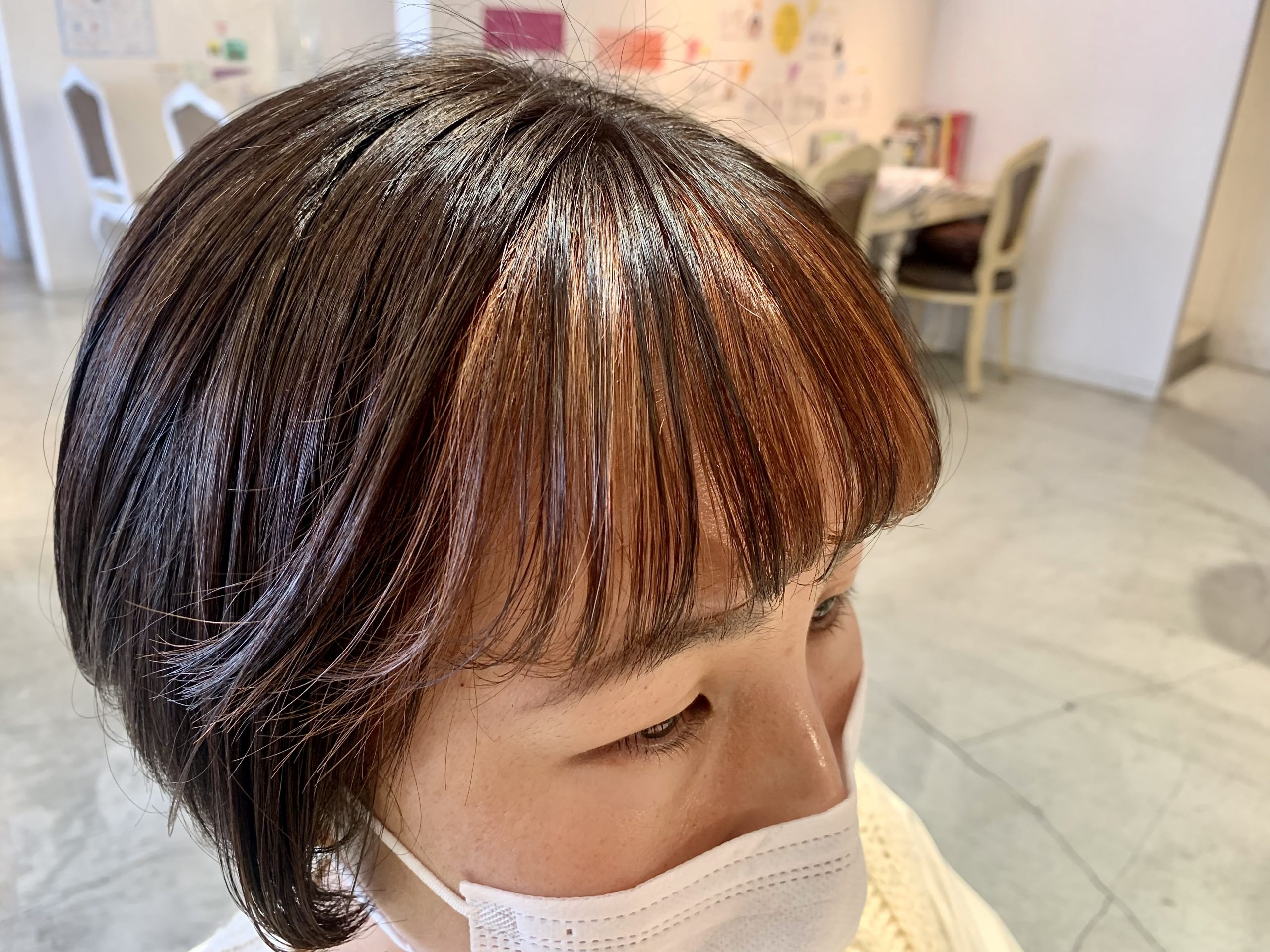 前髪インナーカラー 伊丹 美容室 Dot Hair